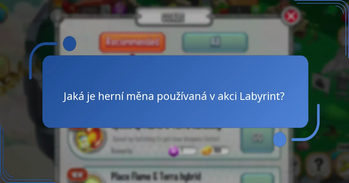 Jaké speciální předměty jsou k dispozici během akce Labyrint?
